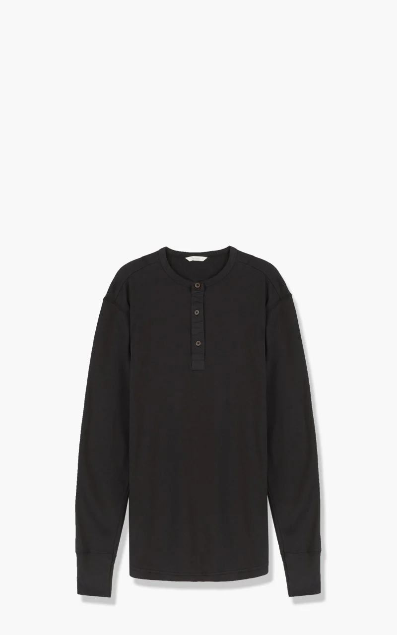 Pike Brothers 1927 Henley Shirt Long Sleeve Faded Black