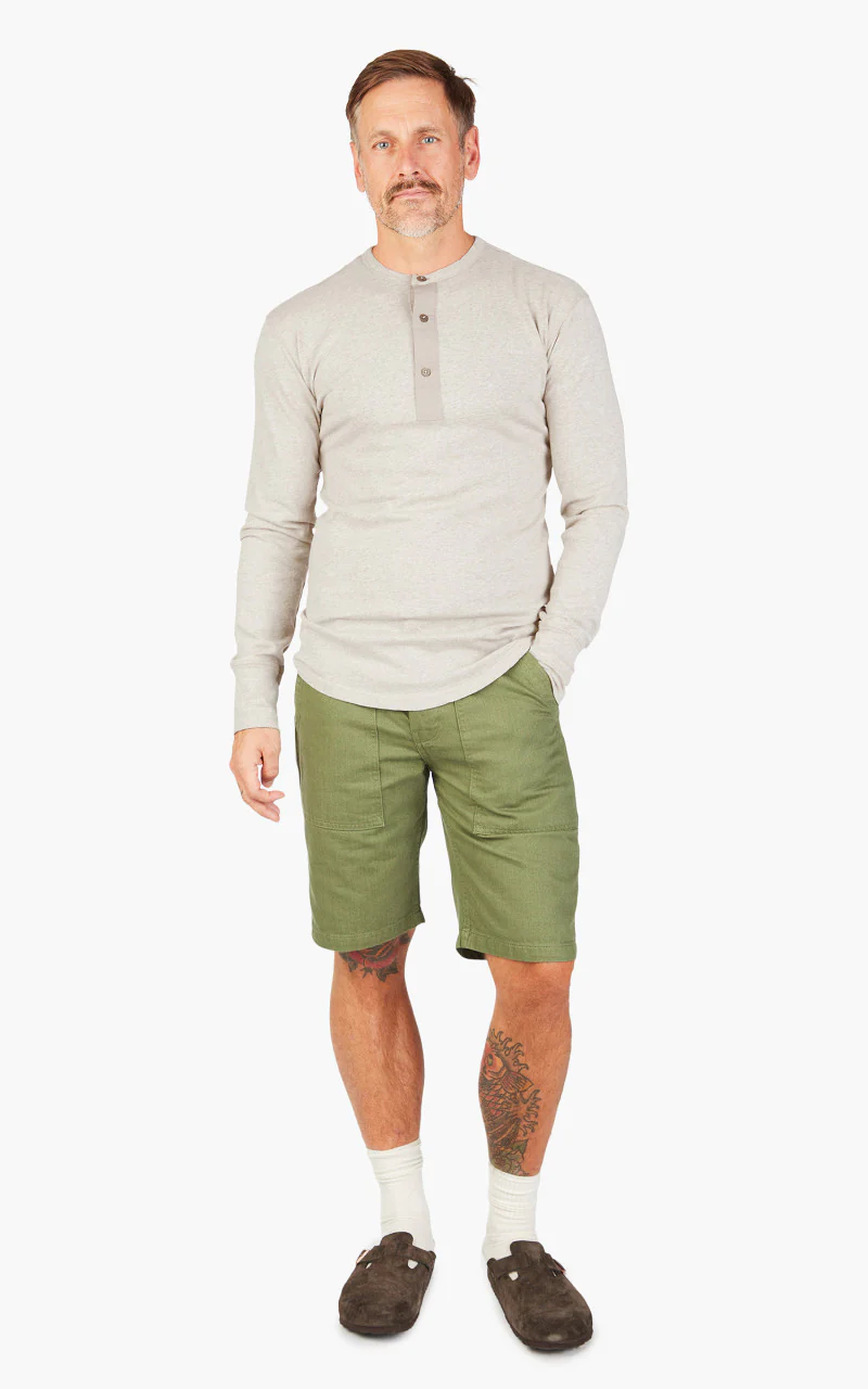 Pike Brothers 1927 Henley Shirt Longsleeve Ecru Melange - Image 2