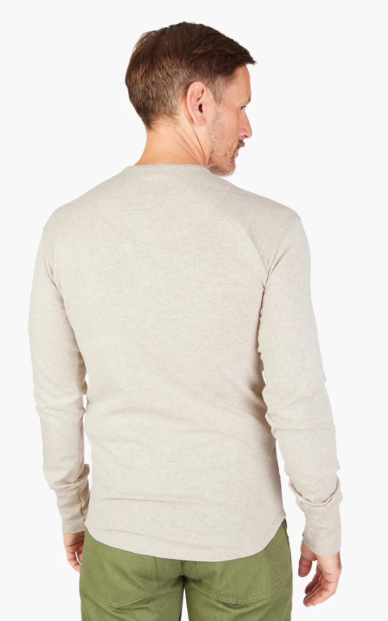 Pike Brothers 1927 Henley Shirt Longsleeve Ecru Melange - Image 3