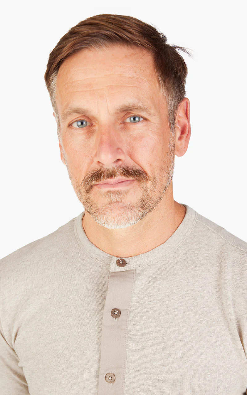 Pike Brothers 1927 Henley Shirt Longsleeve Ecru Melange - Image 5