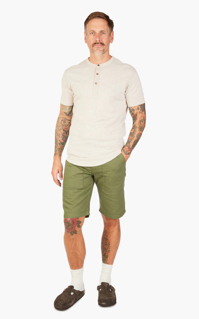 Pike Brothers 1927 Henley Short Sleeve Ecru Melange - Image 2