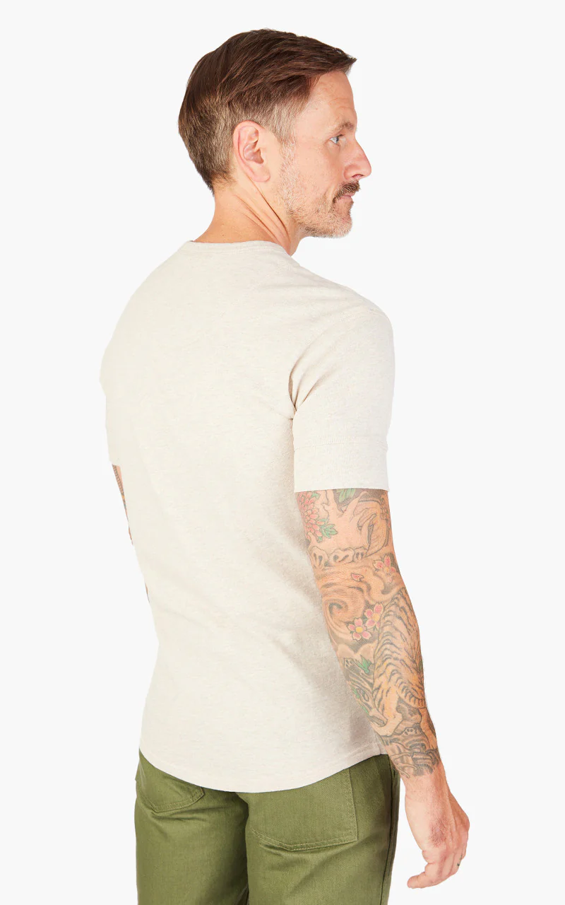 Pike Brothers 1927 Henley Short Sleeve Ecru Melange - Image 3