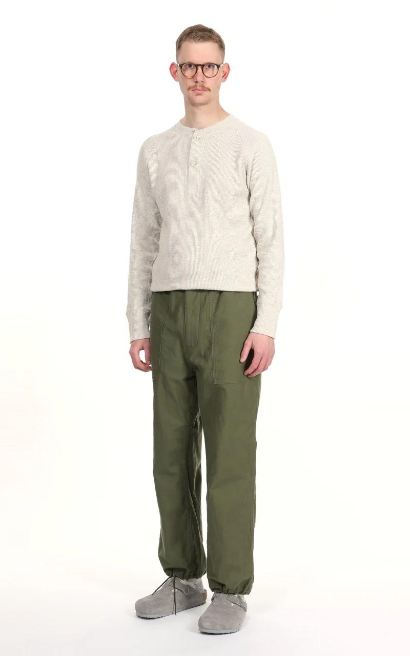 Pike Brothers 1936 Waffle Shirt Long Sleeve Natural - Image 3