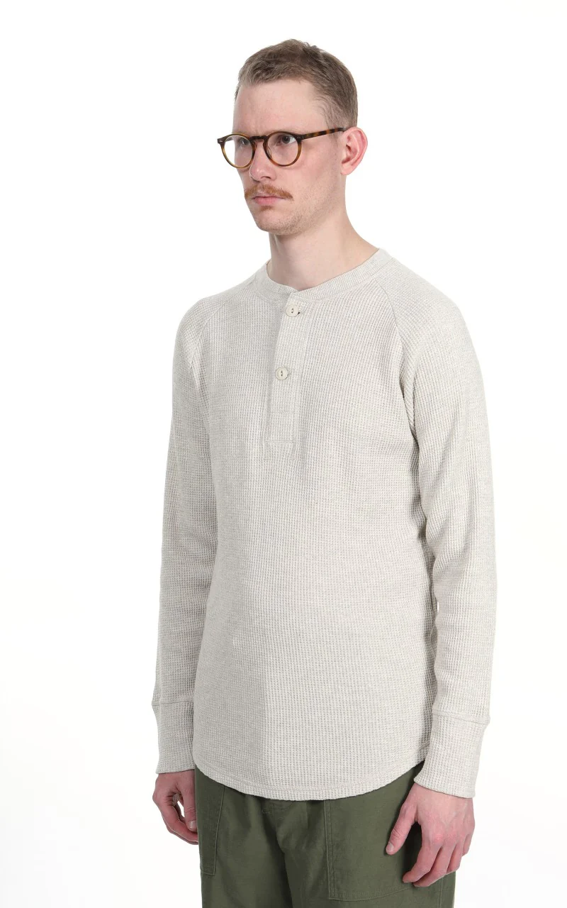 Pike Brothers 1936 Waffle Shirt Long Sleeve Natural - Image 4