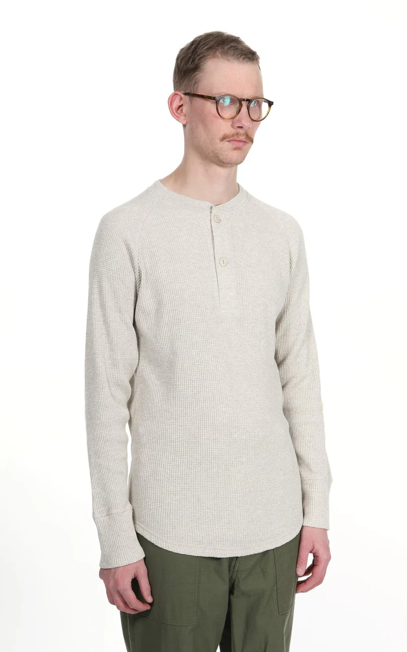 Pike Brothers 1936 Waffle Shirt Long Sleeve Natural - Image 5