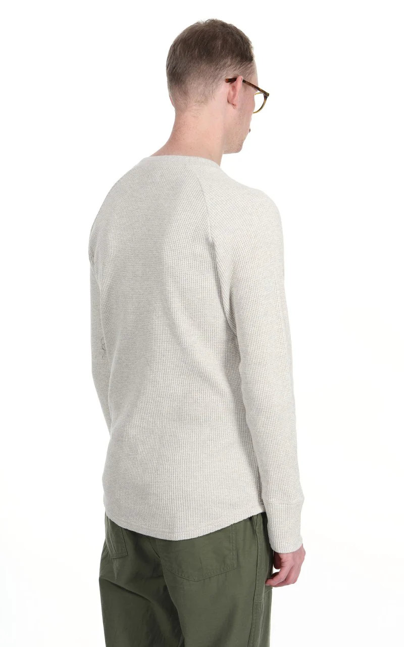 Pike Brothers 1936 Waffle Shirt Long Sleeve Natural - Image 6