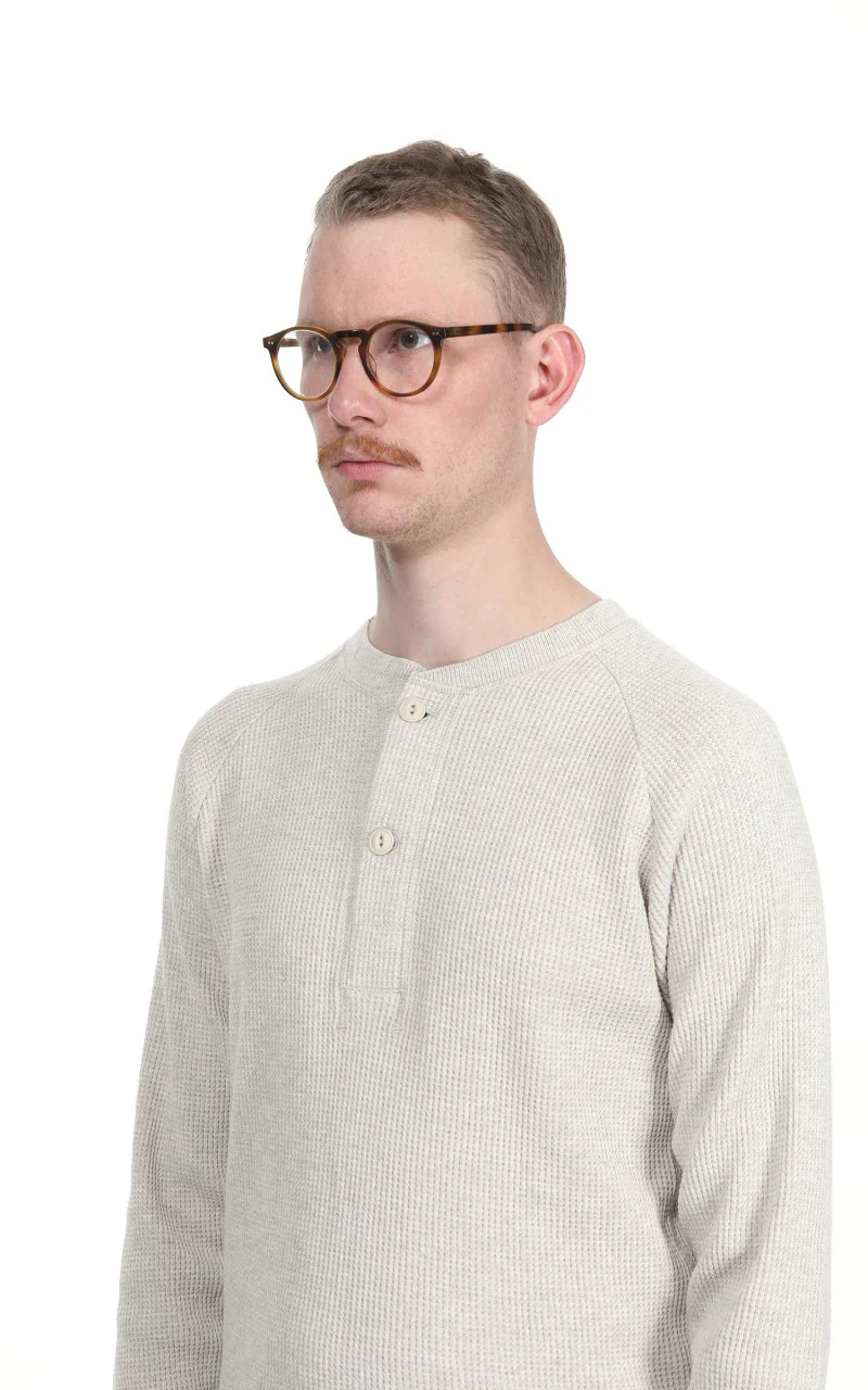 Pike Brothers 1936 Waffle Shirt Long Sleeve Natural - Image 8