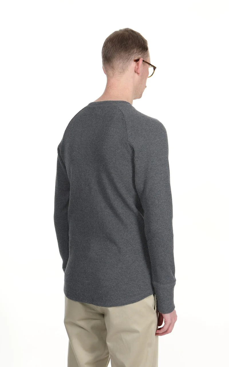 Pike Brothers 1936 Waffle Shirt Long Sleeve Rockport Grey - Image 6
