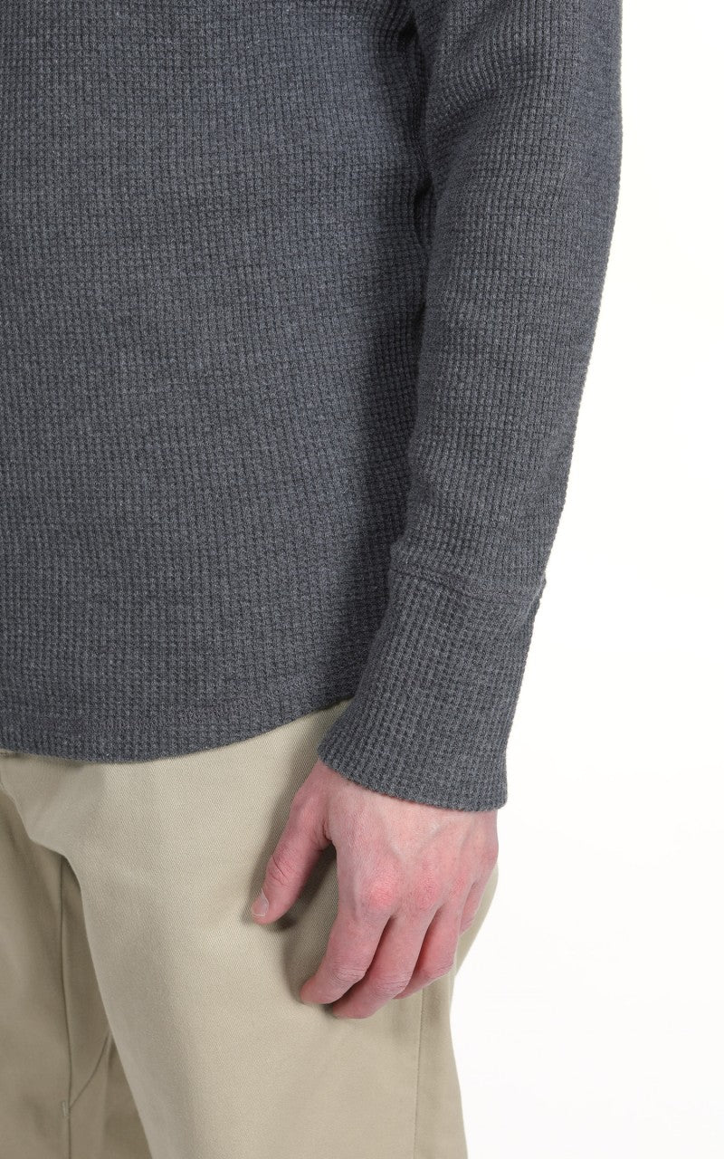 Pike Brothers 1936 Waffle Shirt Long Sleeve Rockport Grey - Image 7