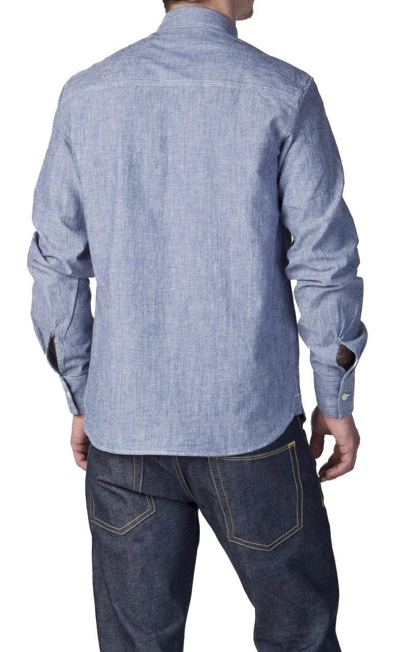 Pike Brothers 1937 Roamer Shirt Blue Chambray - Image 3