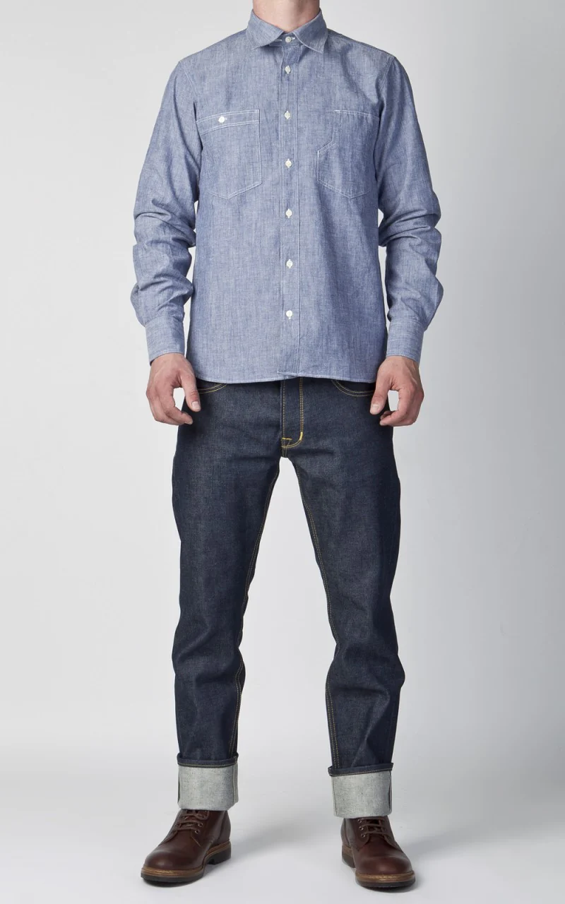 Pike Brothers 1937 Roamer Shirt Blue Chambray - Image 4