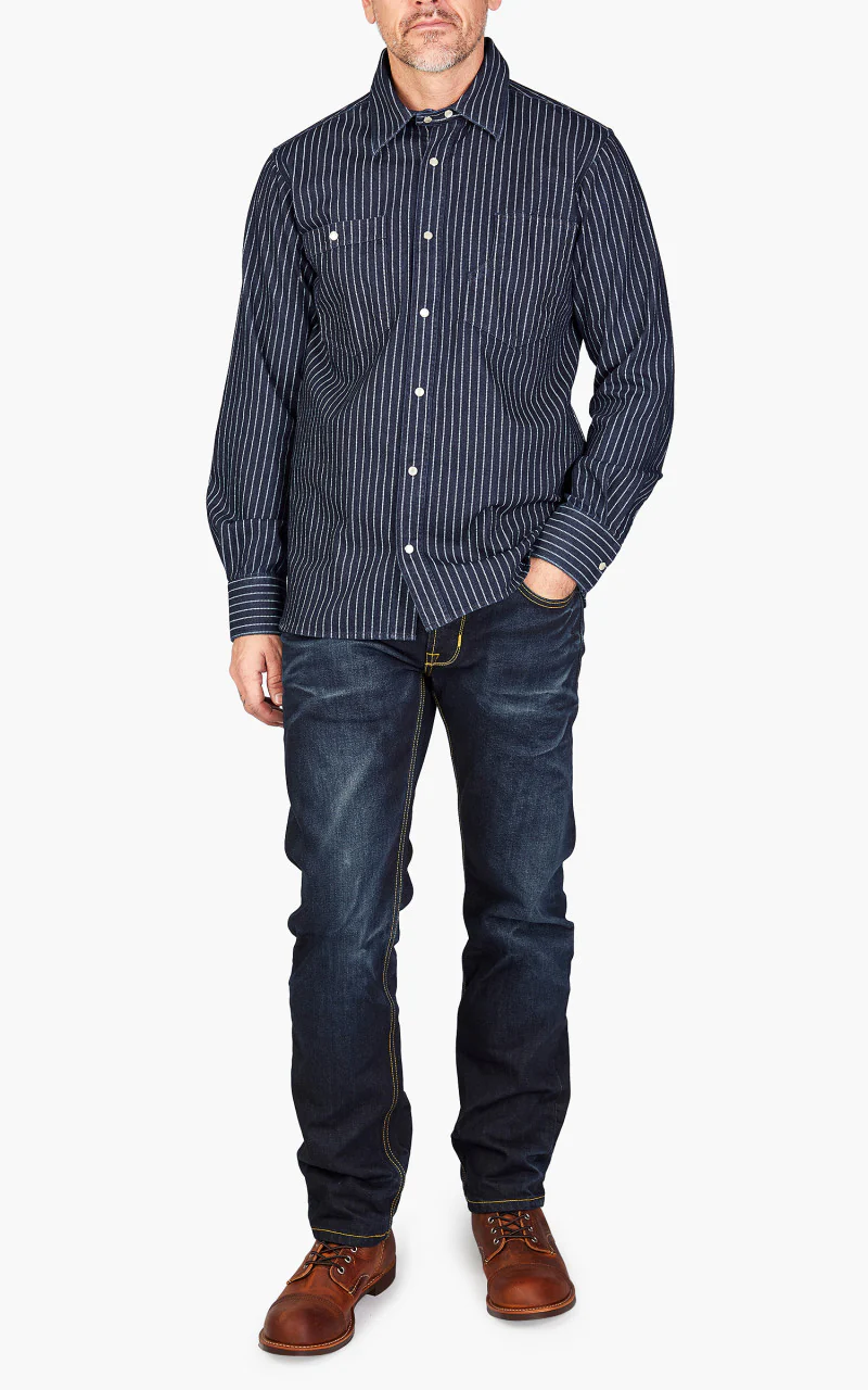 Pike Brothers 1937 Roamer Shirt Blue Wabash Denim - Image 2