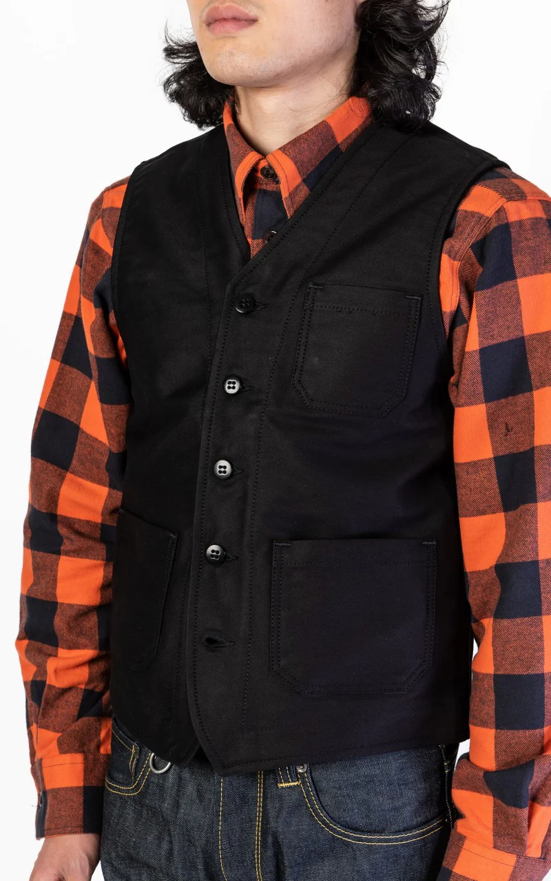 Pike Brothers 1937 Roamer Vest Elephant Skin Black - Image 5