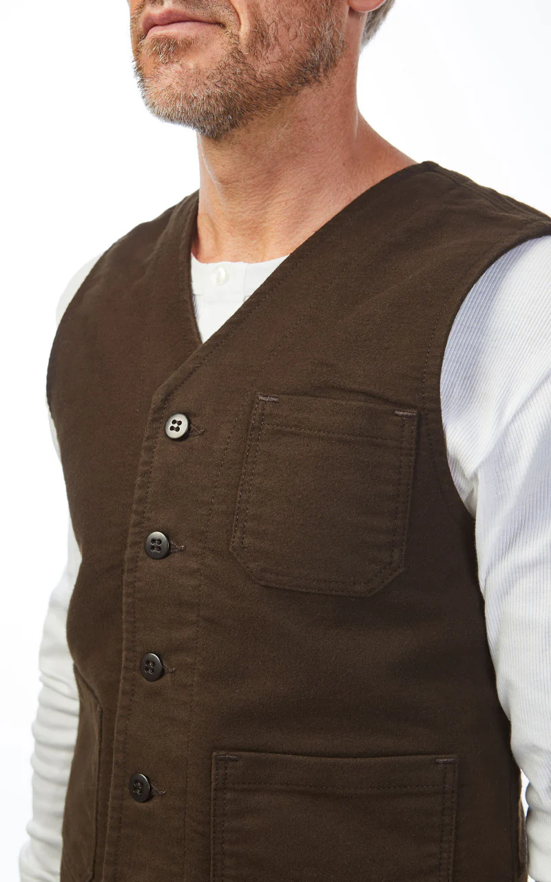 Pike Brothers 1937 Roamer Vest Moleskin Soil Brown - Image 7