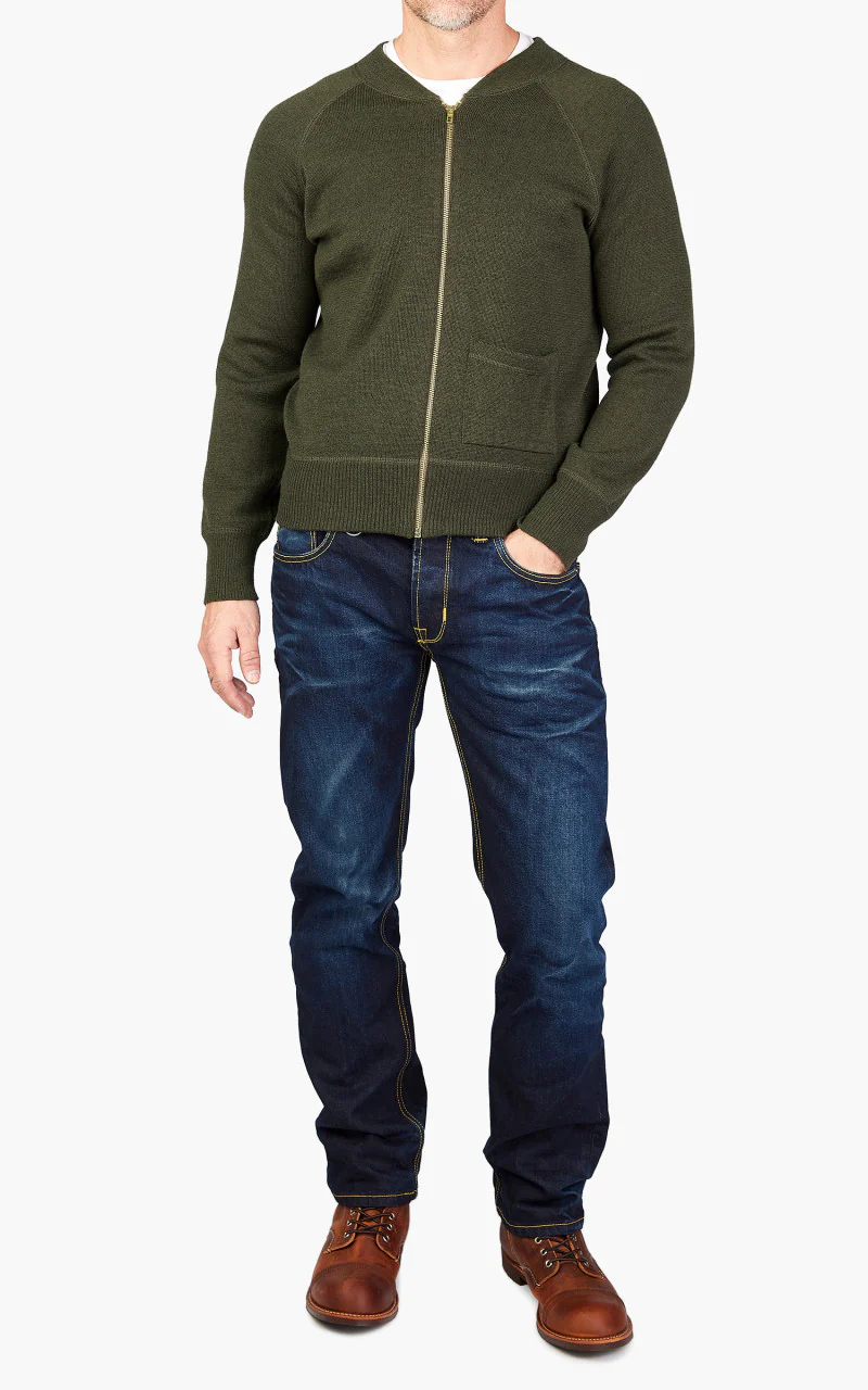 Pike Brothers 1943 C2 Sweater Olive Drab - Image 2