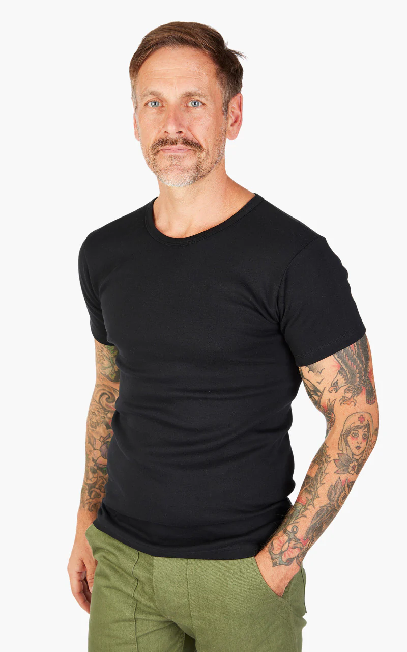 Pike Brothers 1947 Round Neck Tee 2-Pack Black - Image 5