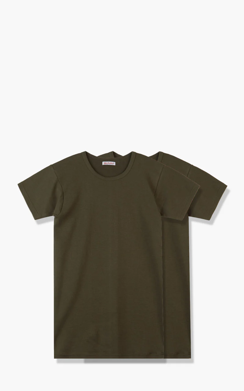 Pike Brothers 1947 Round Neck Tee 2-Pack Olive