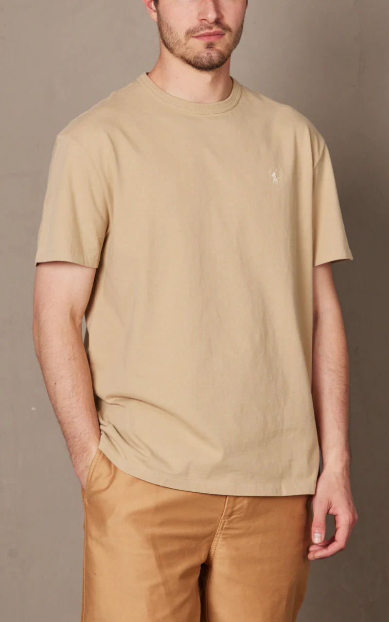 Polo Ralph Lauren Classic Fit Jersey Crewneck T-Shirt Beige - Image 4