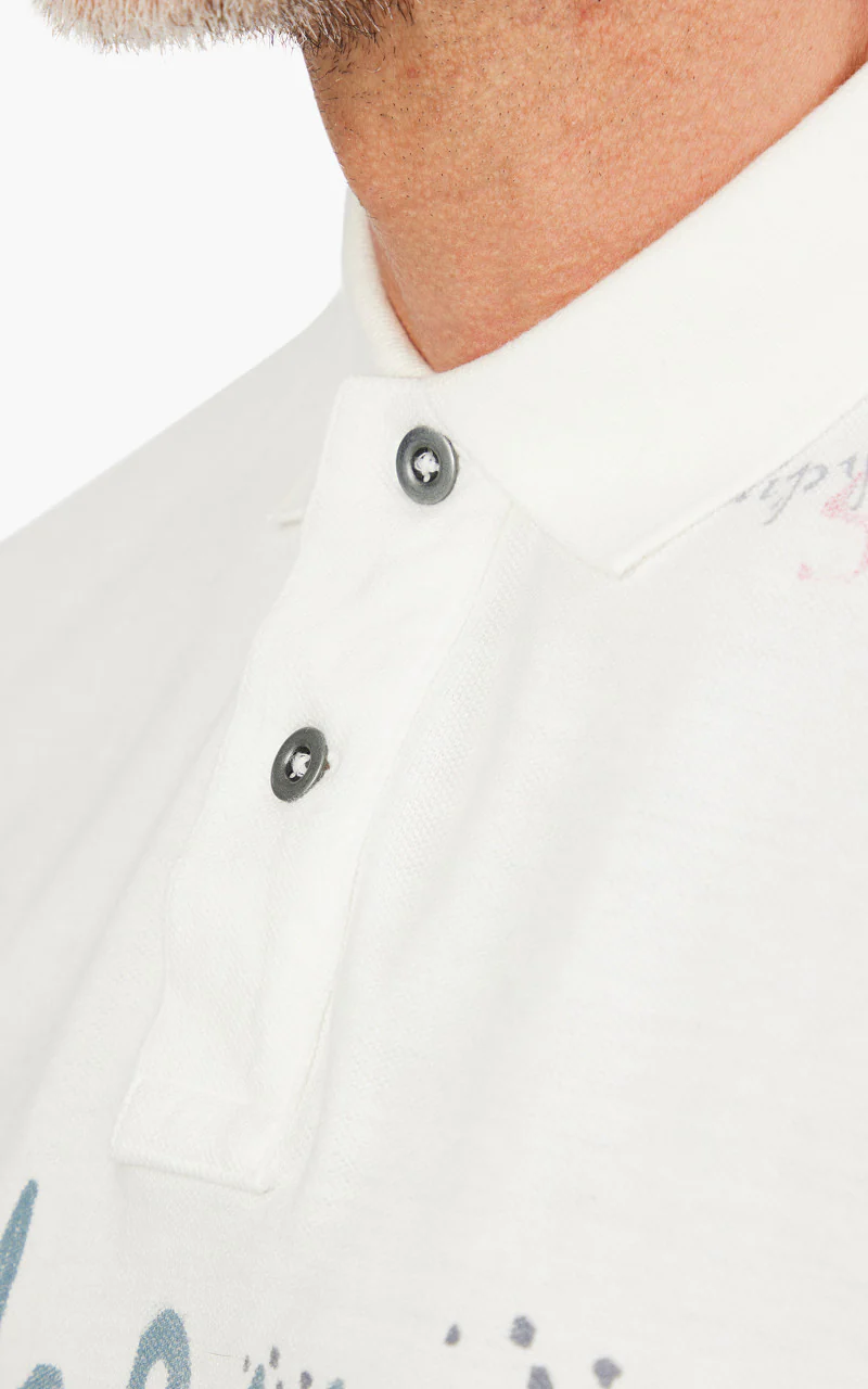 Polo Ralph Lauren Classic Fit Mesh Graphic Polo Shirt White - Image 6