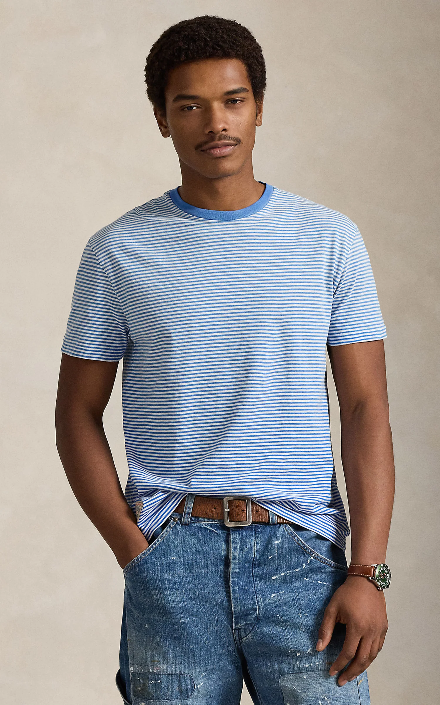 Polo Ralph Lauren Classic Fit Striped Jersey T-Shirt Dakota Blue Multi - Image 2