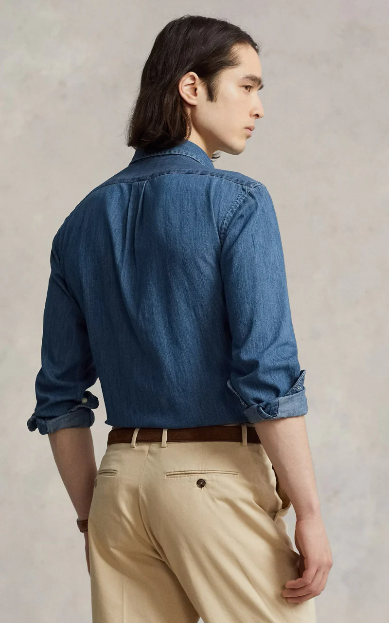 Polo Ralph Lauren Custom Fit Denim Shirt Blue - Image 2