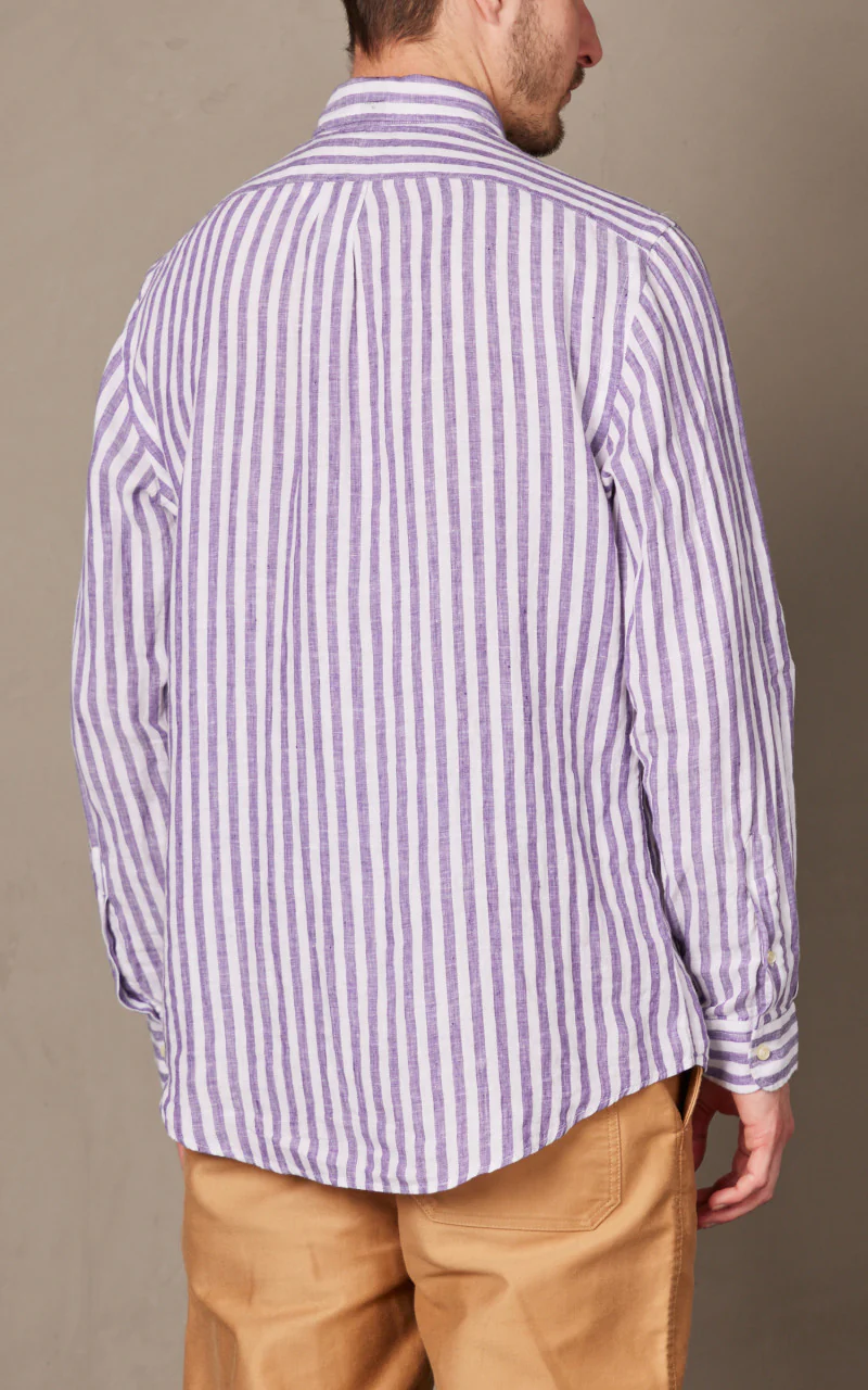 Polo Ralph Lauren Custom Fit Striped Linen Shirt Blue/White - Image 5