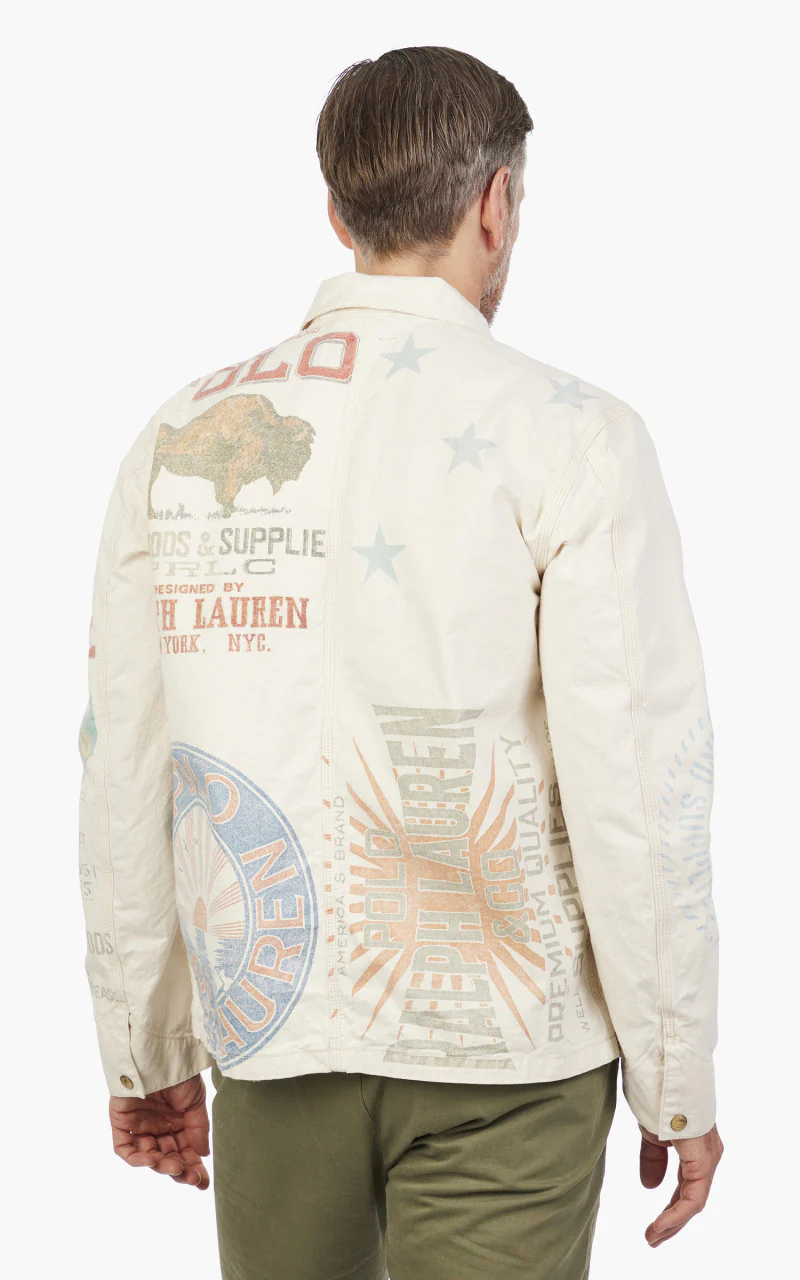 Polo Ralph Lauren Denim Graphic Painter Jacket Natural Multi - Image 5