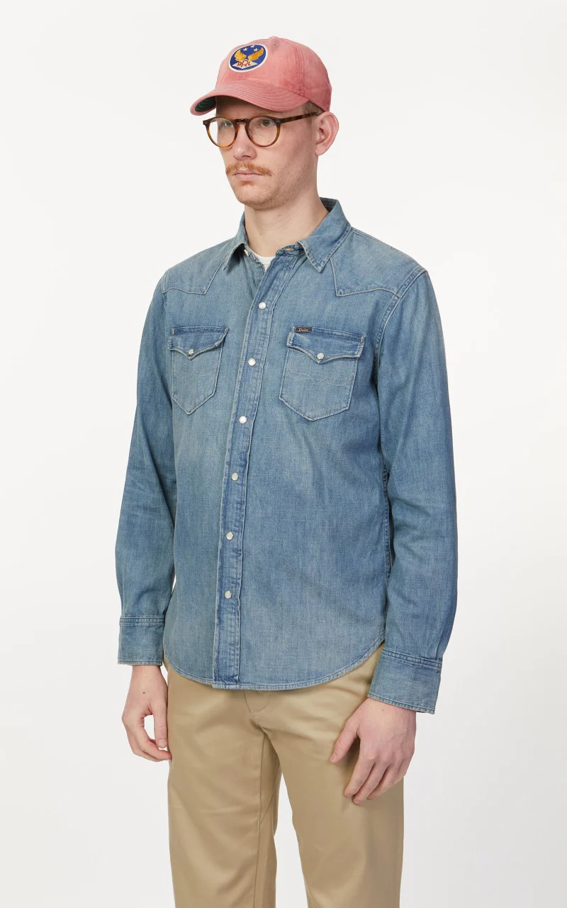 Polo Ralph Lauren Icon Western Shirt Blue - Image 4