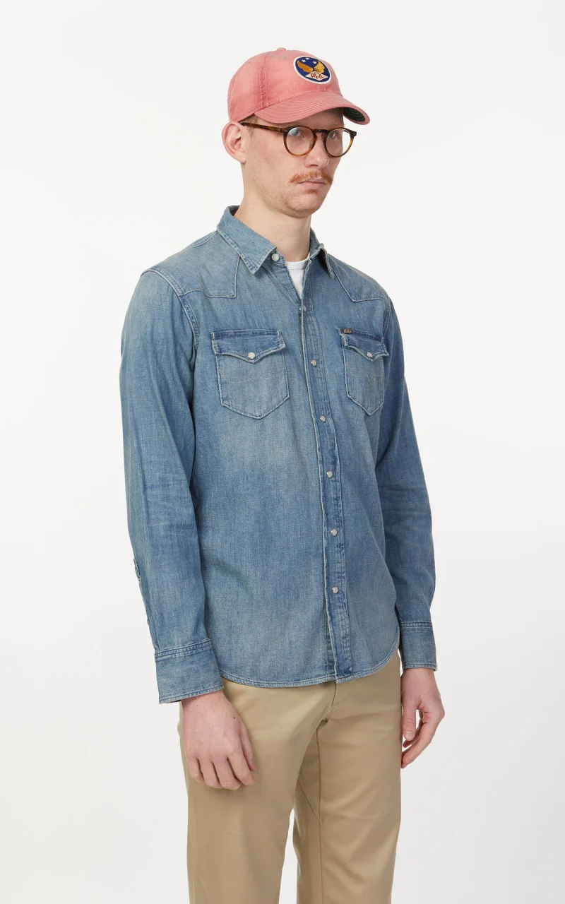 Polo Ralph Lauren Icon Western Shirt Blue - Image 5