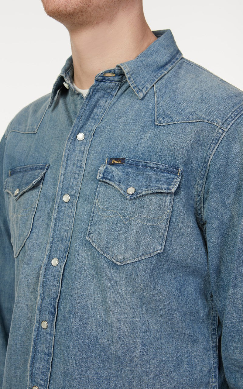 Polo Ralph Lauren Icon Western Shirt Blue - Image 8