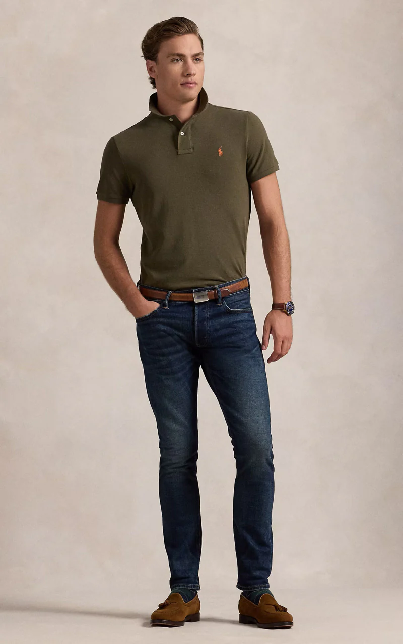 Polo Ralph Lauren Mesh Polo Shirt Canopy Olive - Image 2