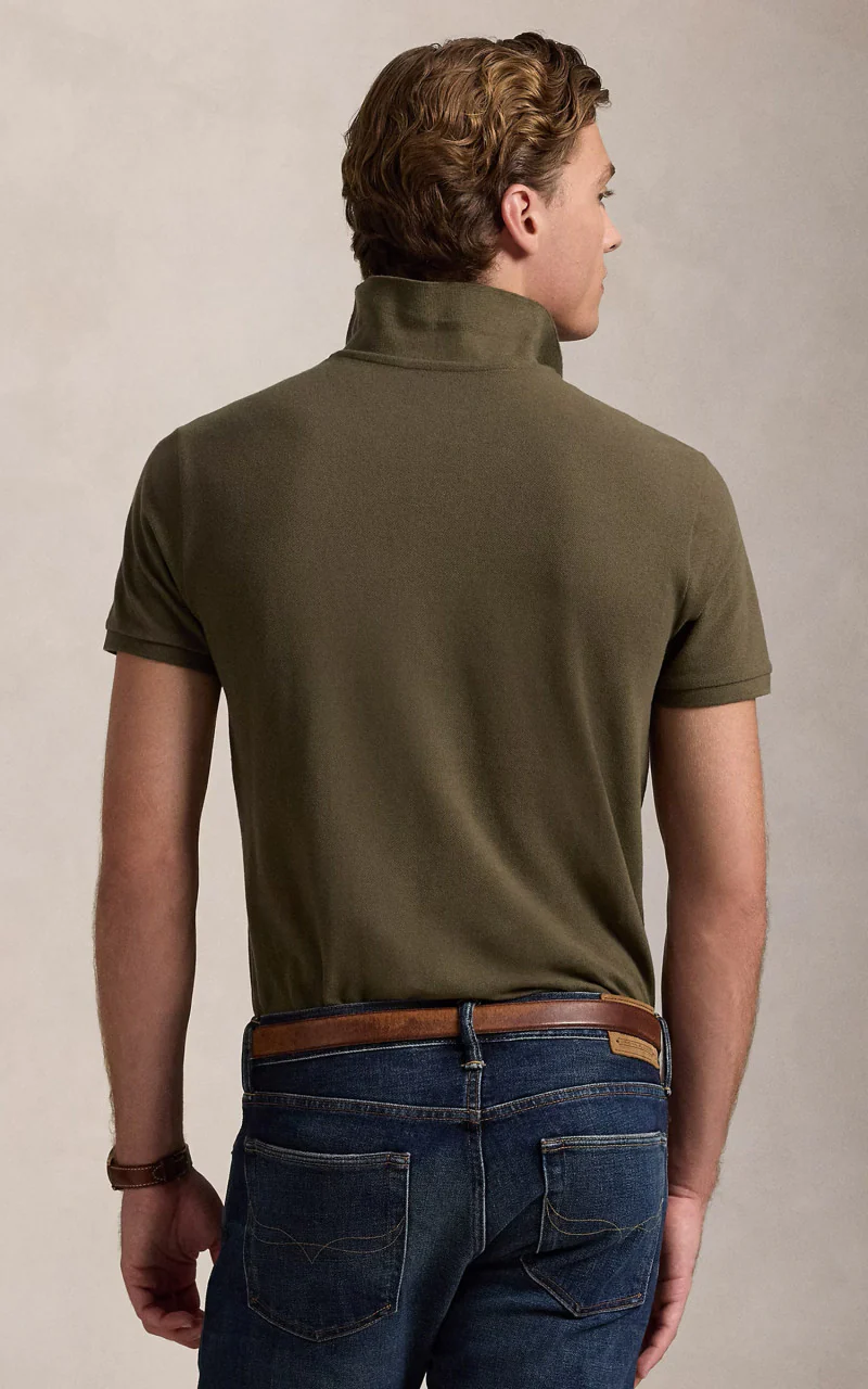 Polo Ralph Lauren Mesh Polo Shirt Canopy Olive - Image 3