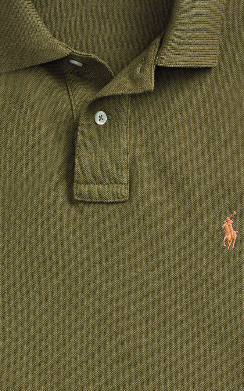 Polo Ralph Lauren Mesh Polo Shirt Canopy Olive - Image 4
