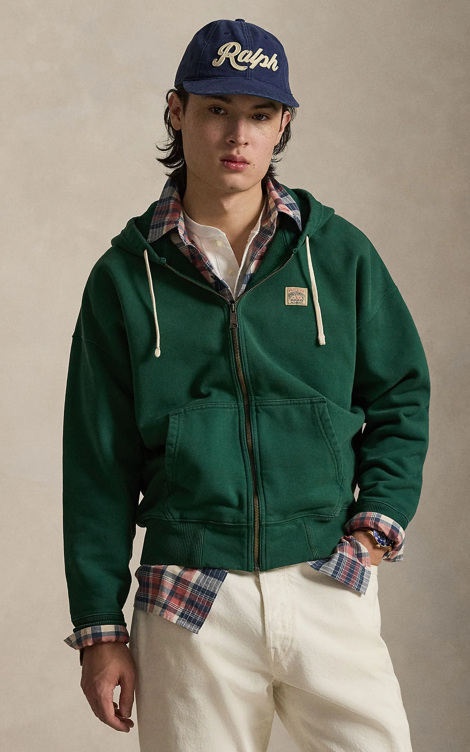 Polo Ralph Lauren Relaxed Fit Loopback Fleece Hoodie Wood Green - Image 2