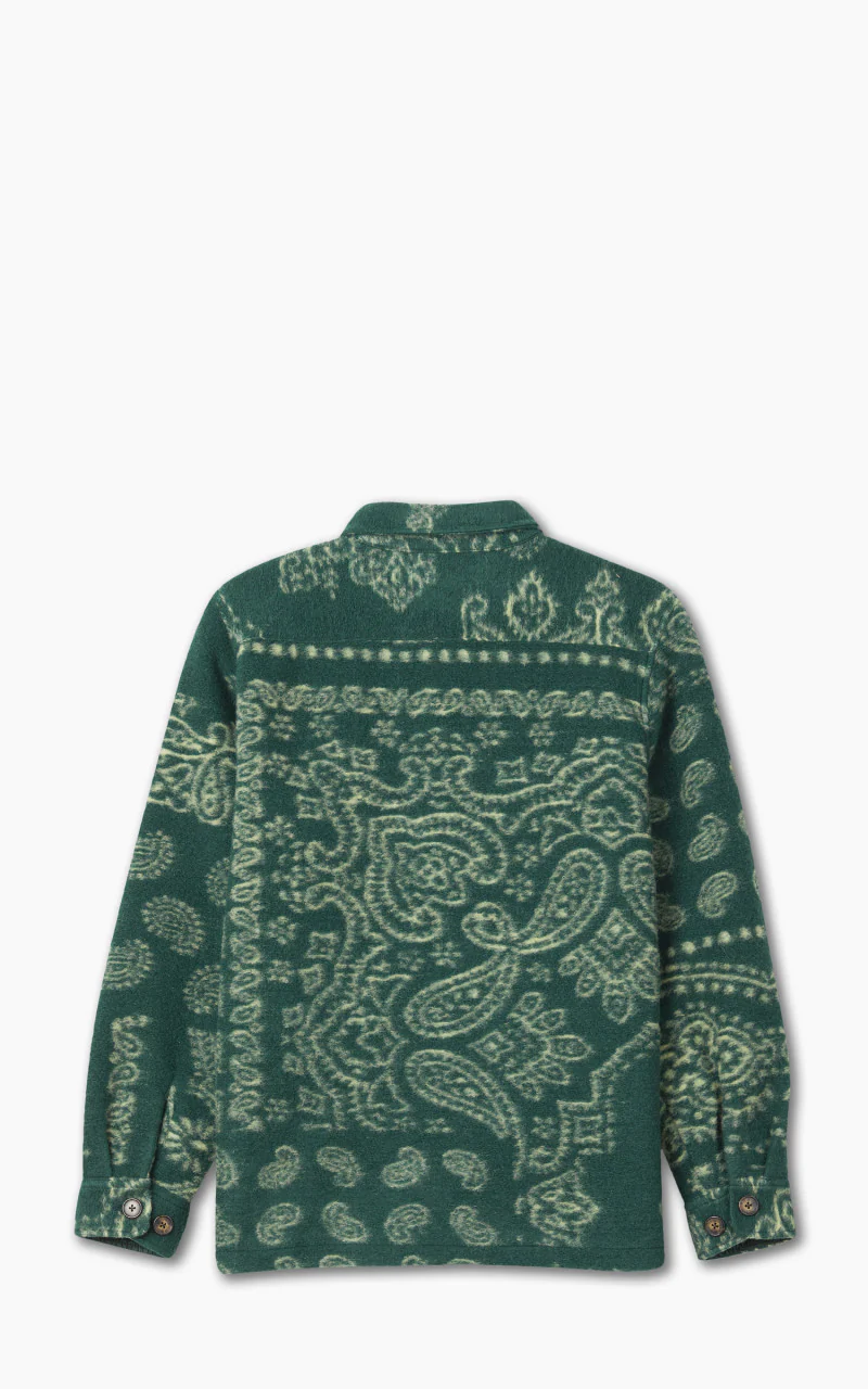 Portuguese Flannel Abstract Paisley Overshirt Green - Image 3