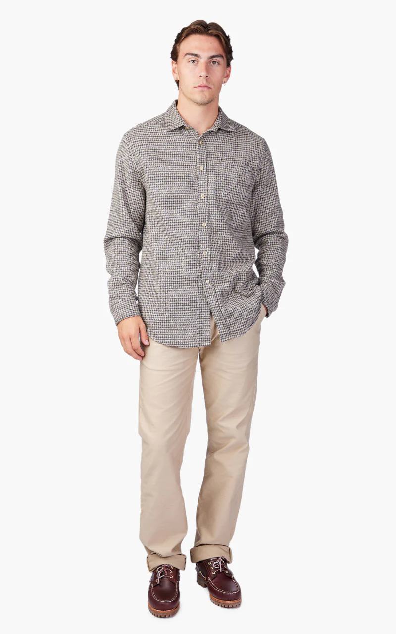Portuguese Flannel Abstract Pied Poule Shirt Charcoal - Image 2