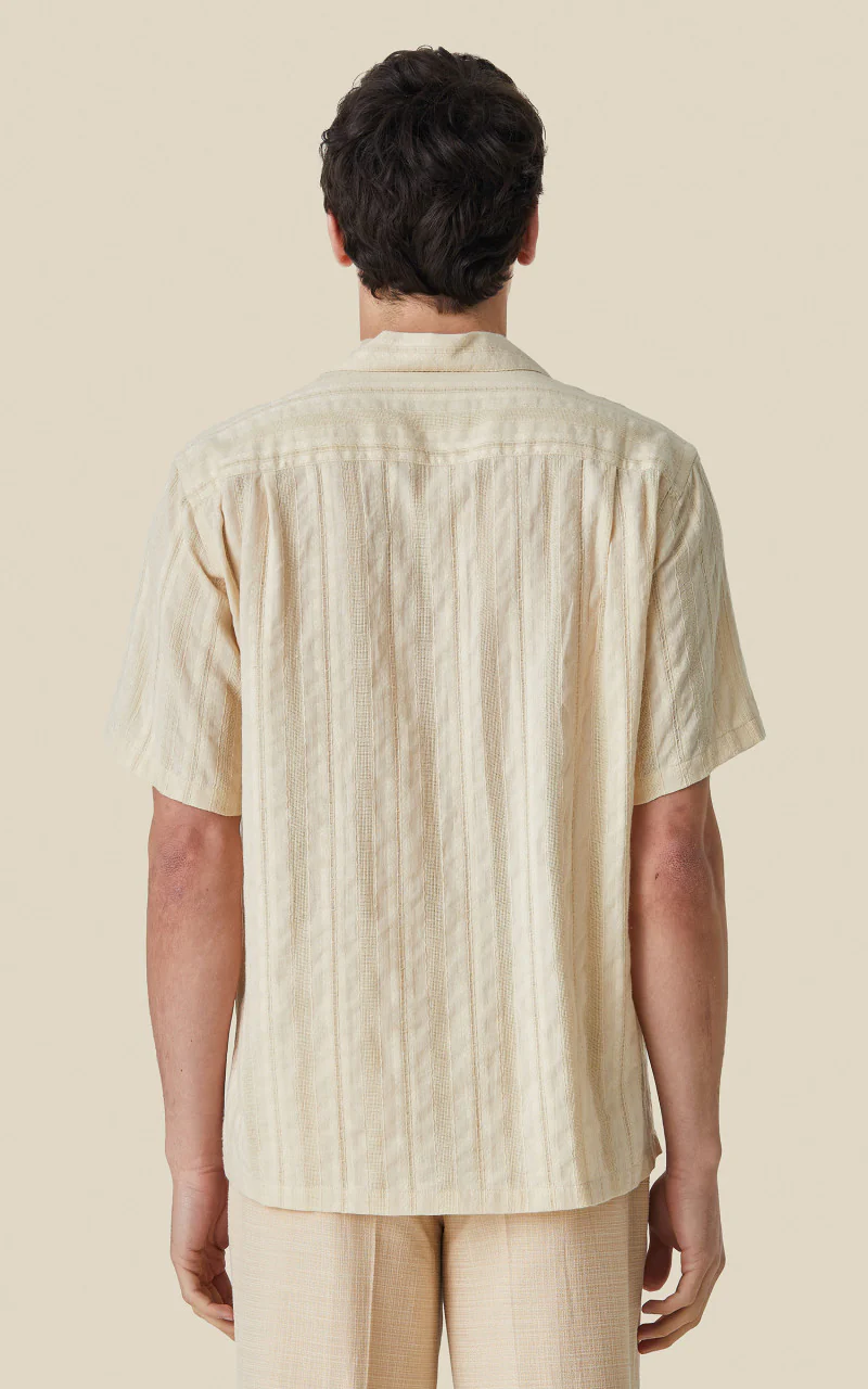 Portuguese Flannel Almada Camp Collar Shirt Ecru - Image 4