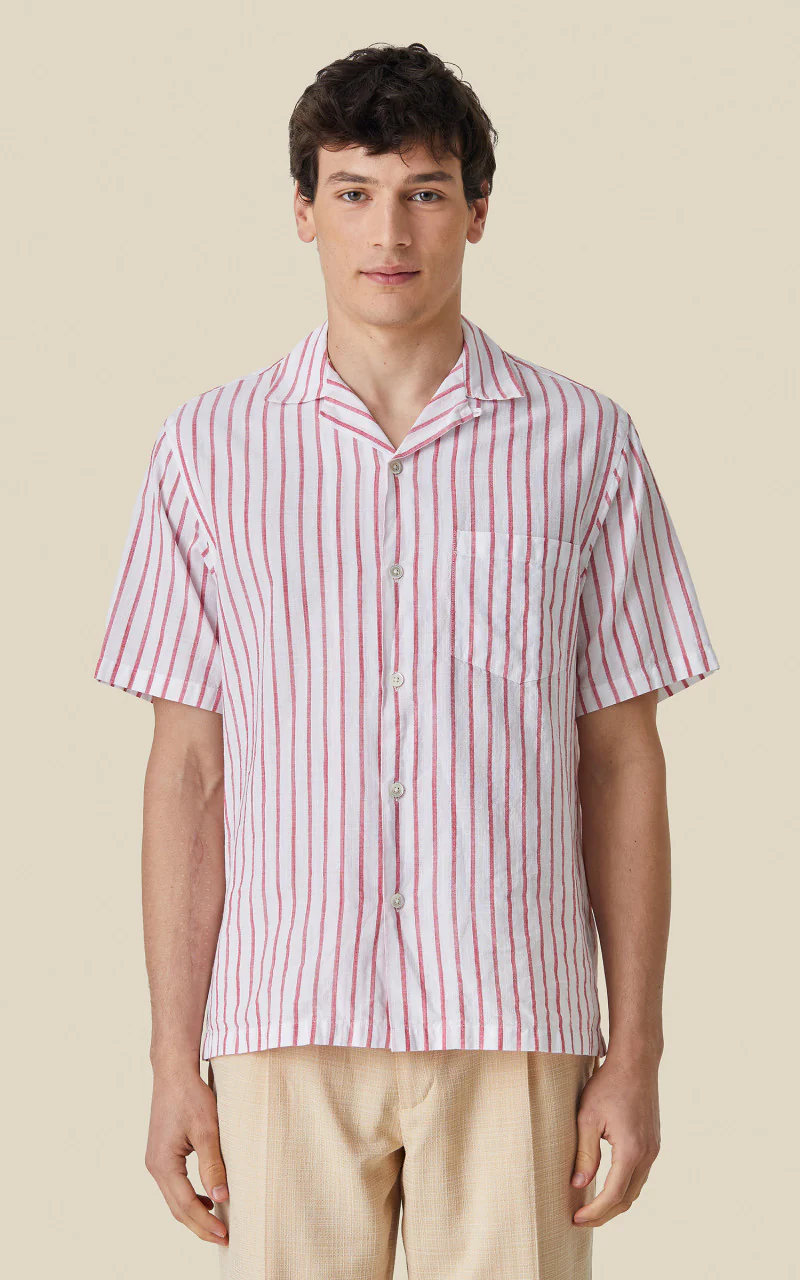 Portuguese Flannel Beach Cabin Camp Collar Shirt Red - Image 2