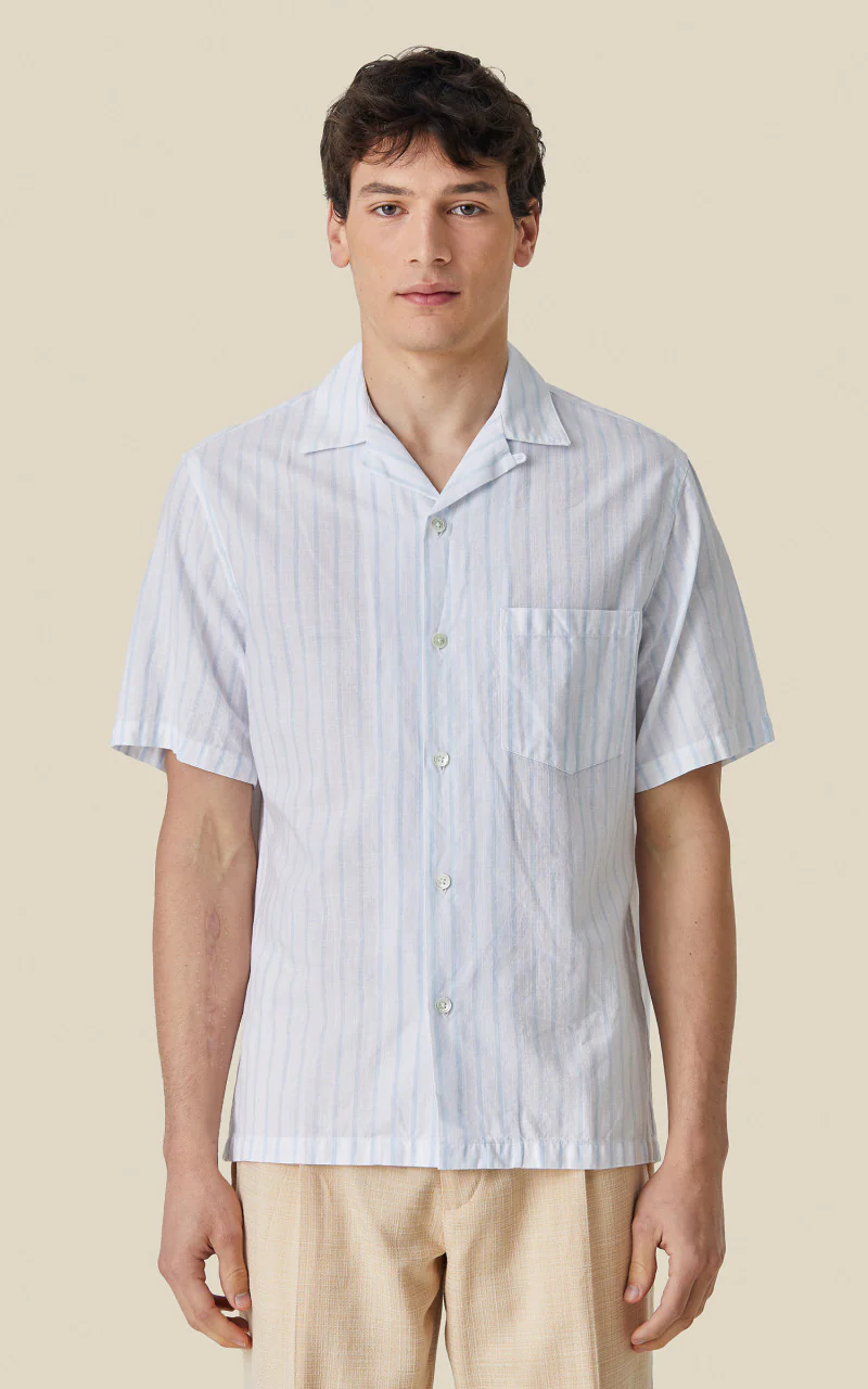 Portuguese Flannel Beach Cabin Camp Collar Shirt Sky - Image 2