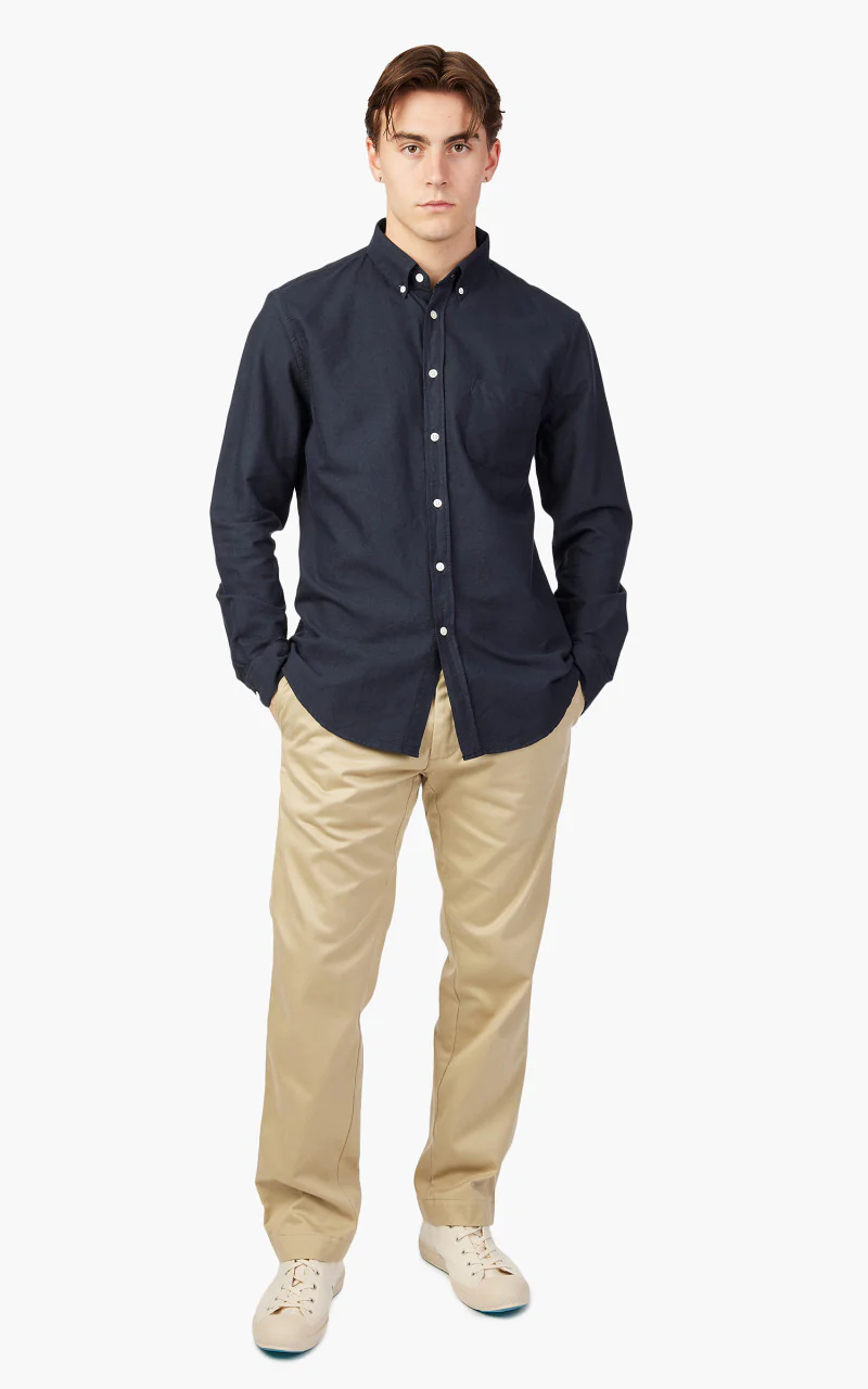 Portuguese Flannel Belavista Shirt Navy - Image 2