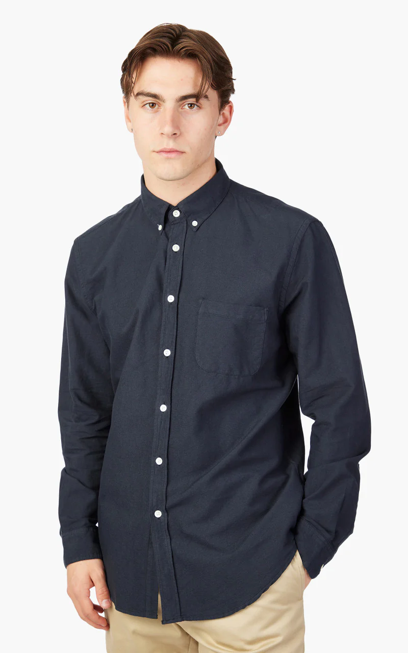 Portuguese Flannel Belavista Shirt Navy - Image 4