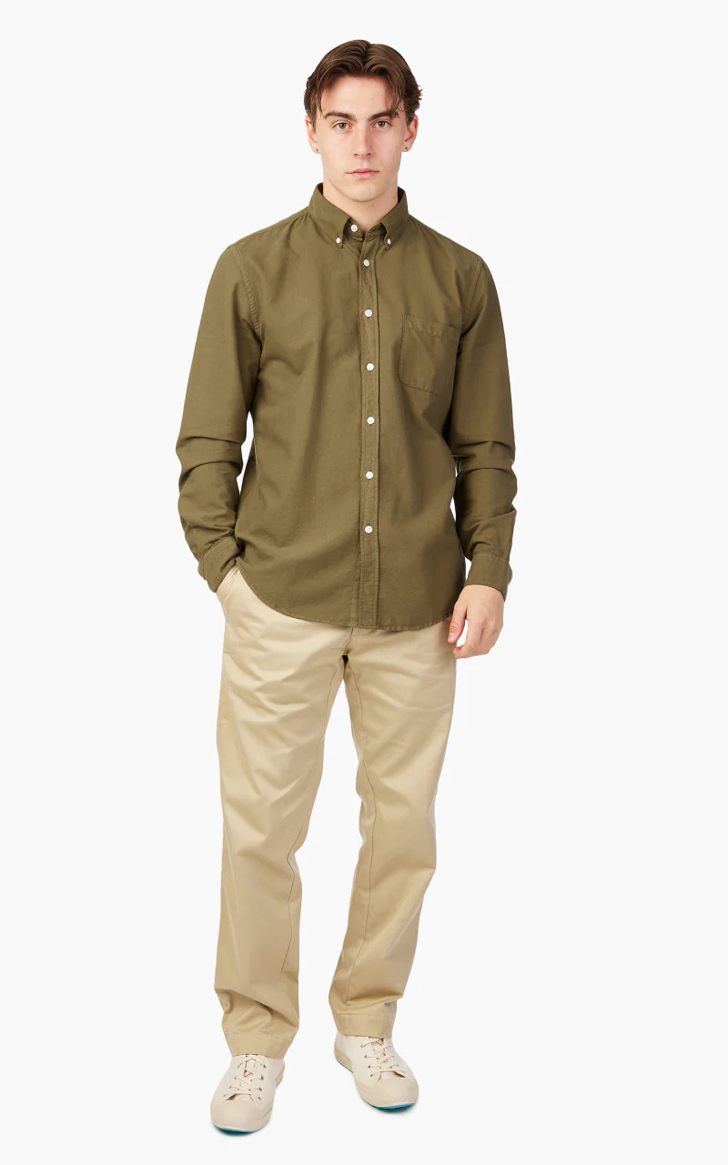 Portuguese Flannel Belavista Shirt Olive - Image 2