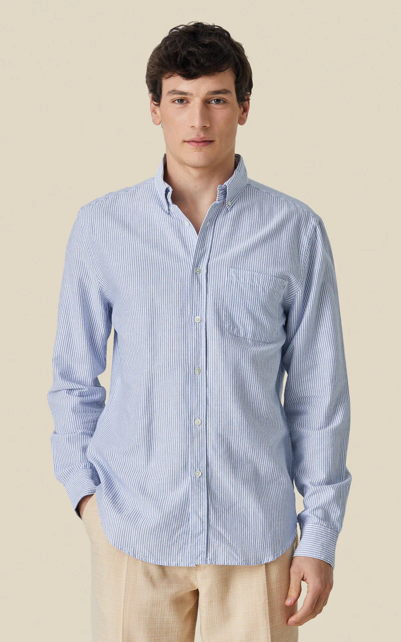 Portuguese Flannel Belavista Stripe Shirt Blue - Image 2