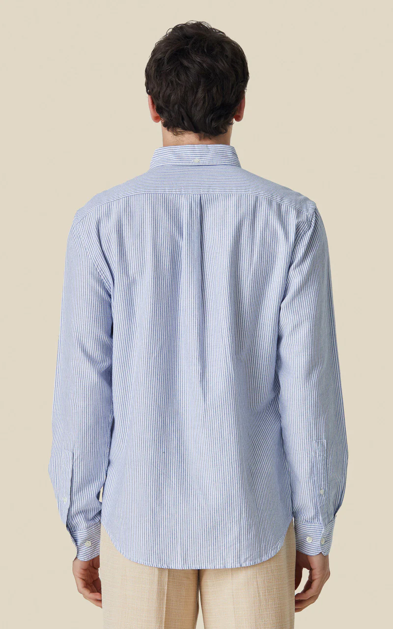 Portuguese Flannel Belavista Stripe Shirt Blue - Image 4