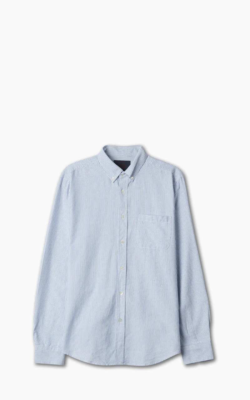 Portuguese Flannel Belavista Stripe Shirt Blue - Image 6