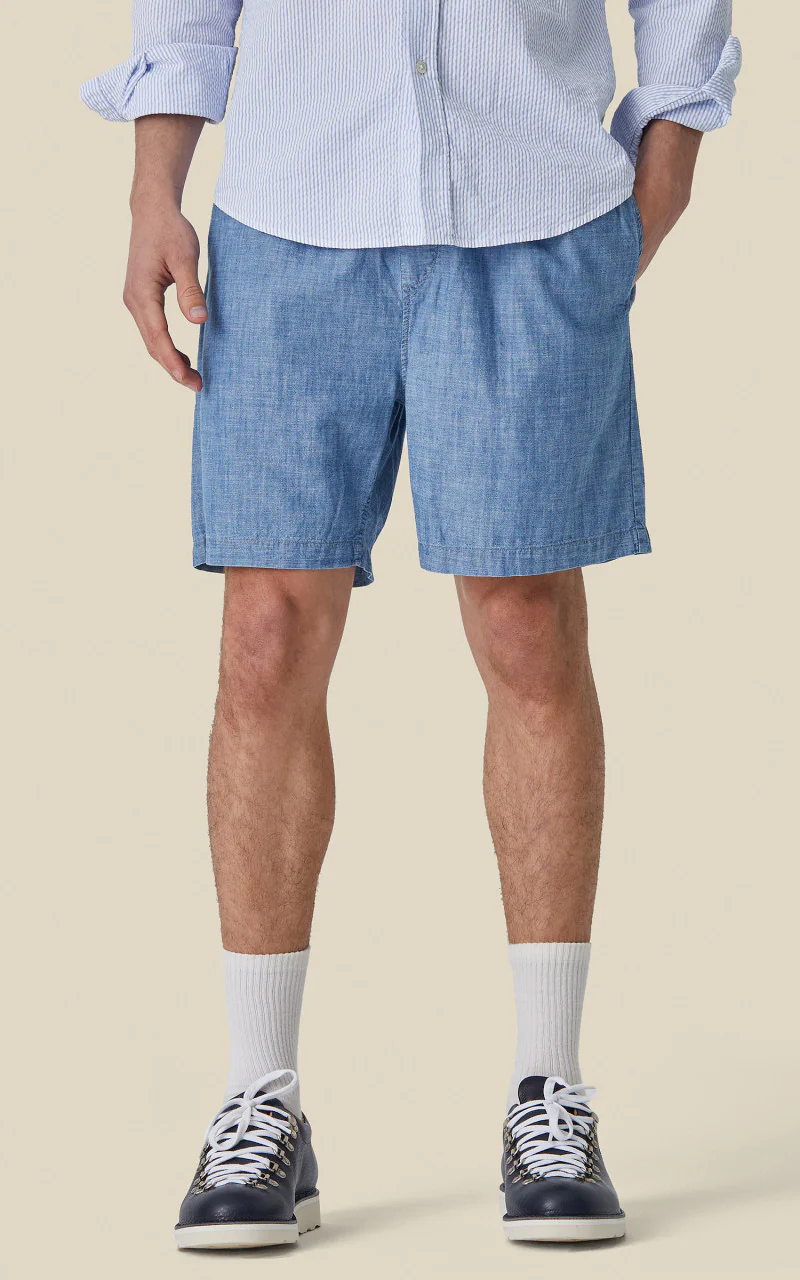 Portuguese Flannel Chambray Shorts Blue - Image 2
