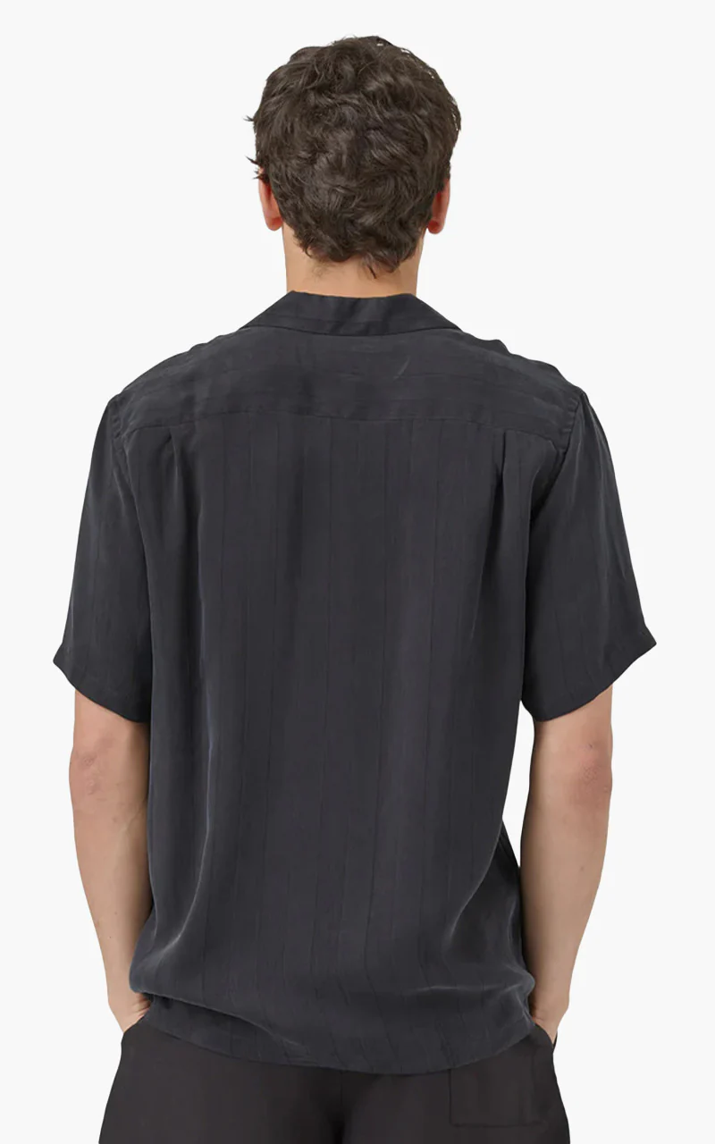 Portuguese Flannel Cupro Camp Collar Shirt Black - Image 4
