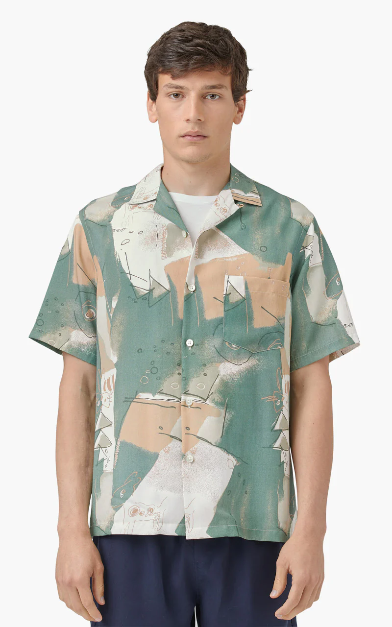 Portuguese Flannel Guache Camp Collar Shirt Green - Image 2