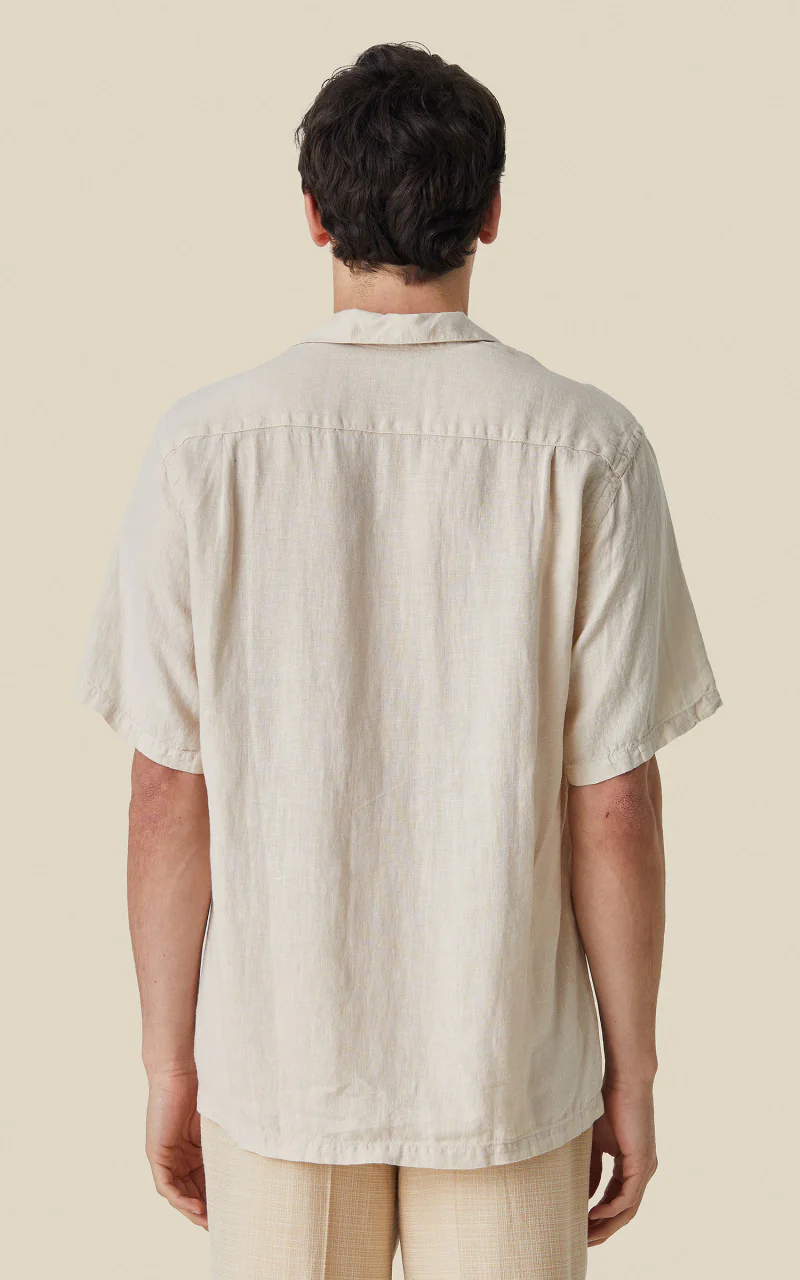 Portuguese Flannel Linen Camp Collar Shirt Raw - Image 4