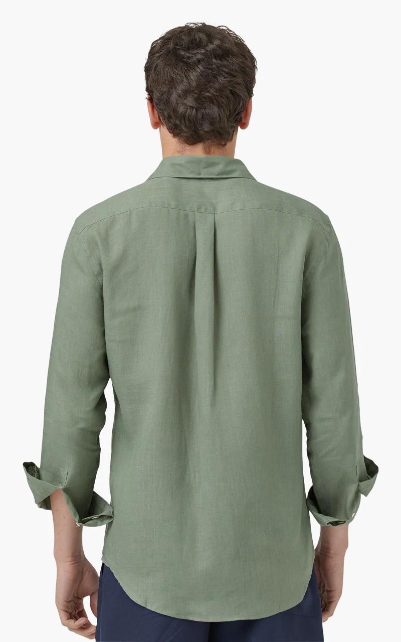 Portuguese Flannel Linen Shirt Dry Green - Image 3